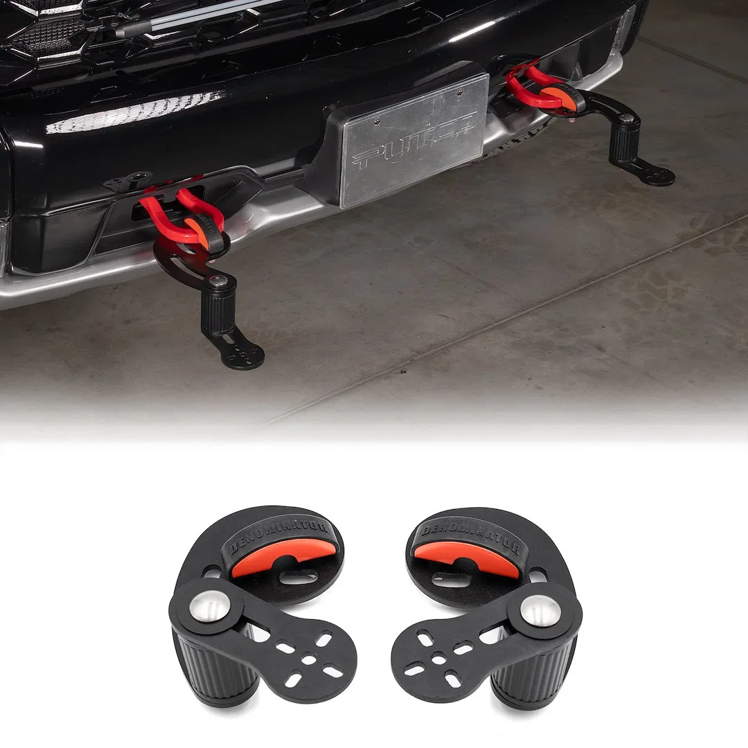 D1-C – PUTCO Light Bar Mounting Kit, 3/4 Inch Square Tow Hook Mount Mounts One Light Bar Powder Coated Black Stainles...